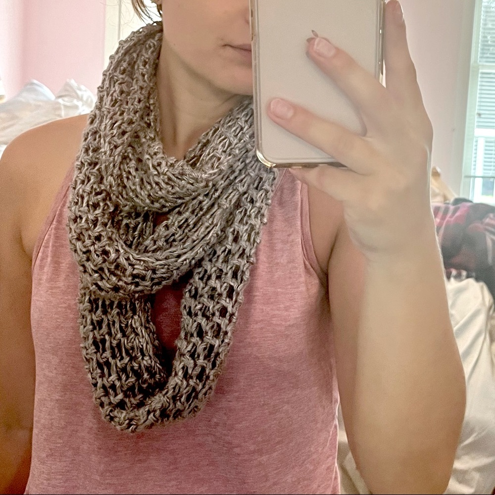 Light gray infinity scarf! One size